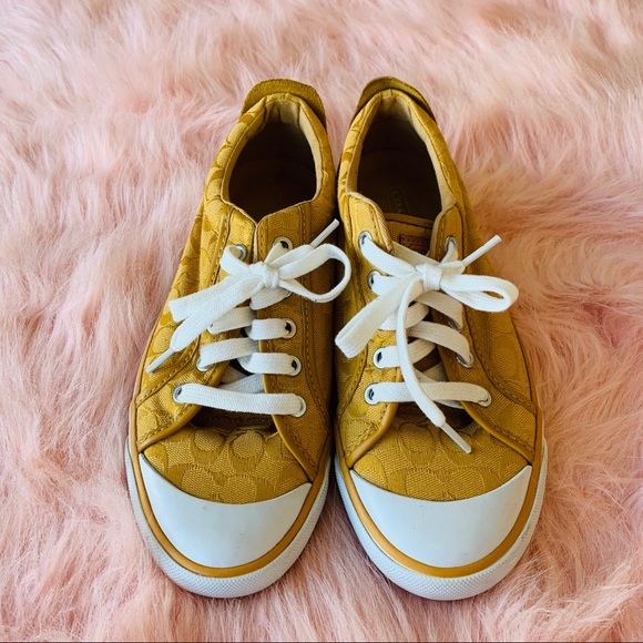 yellow coach shoes